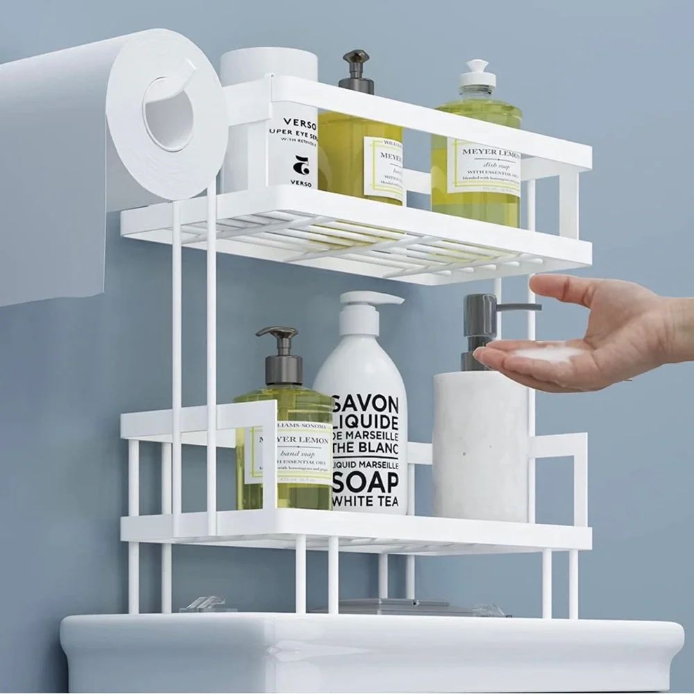 2 Tier Over The Toilet Bathroom Organizer